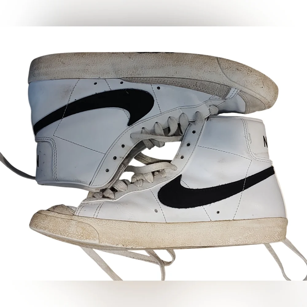 Nike Blazers White with Black Swoosh Size 8